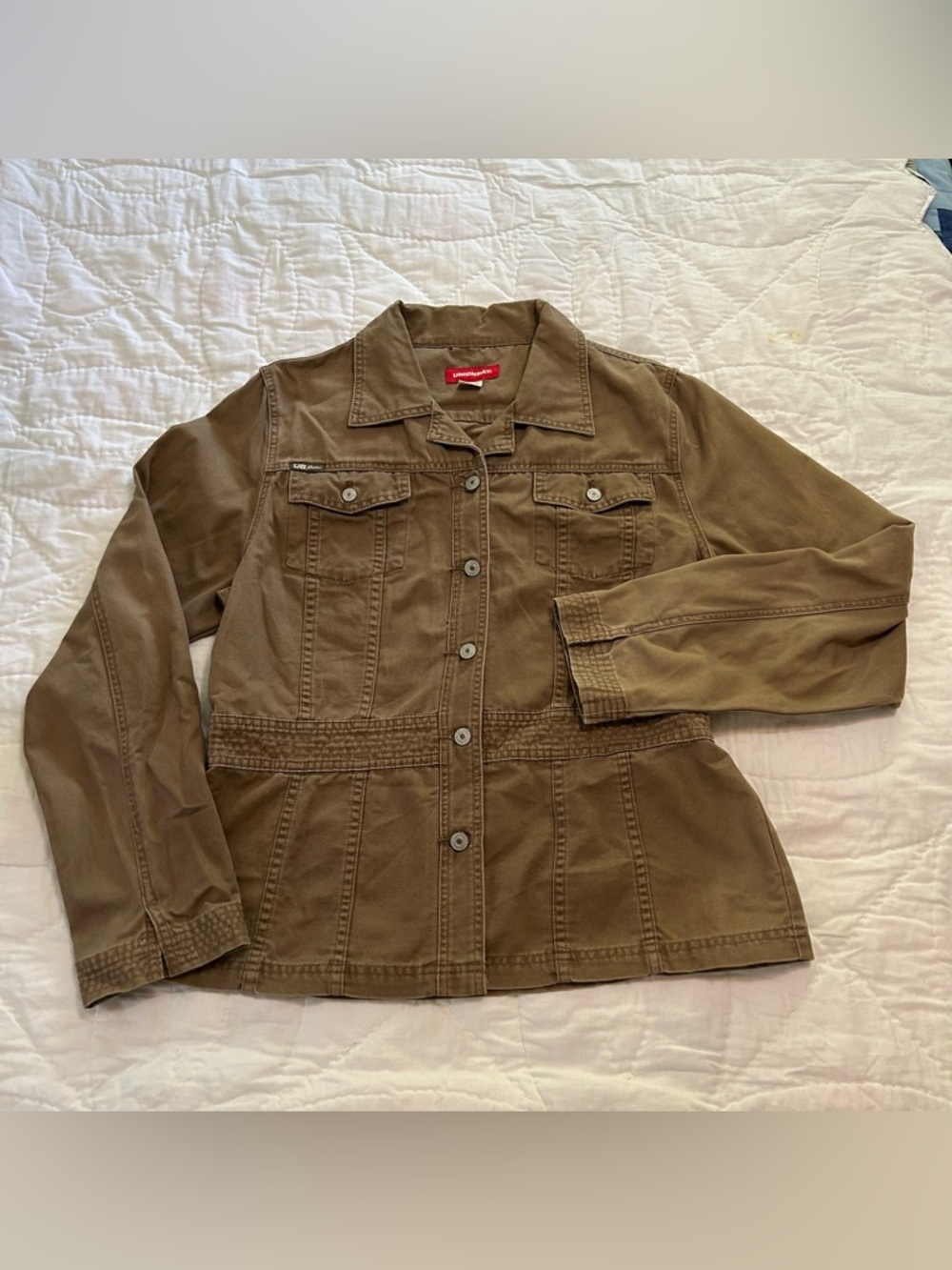 VTG 90s UNIONBAY Canvas Utility Jacket Womens XL Brown Safari Gorpcore Grunge